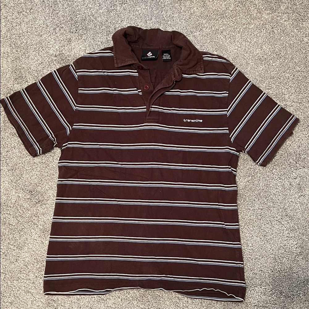 Mens Brown Striped Shirt